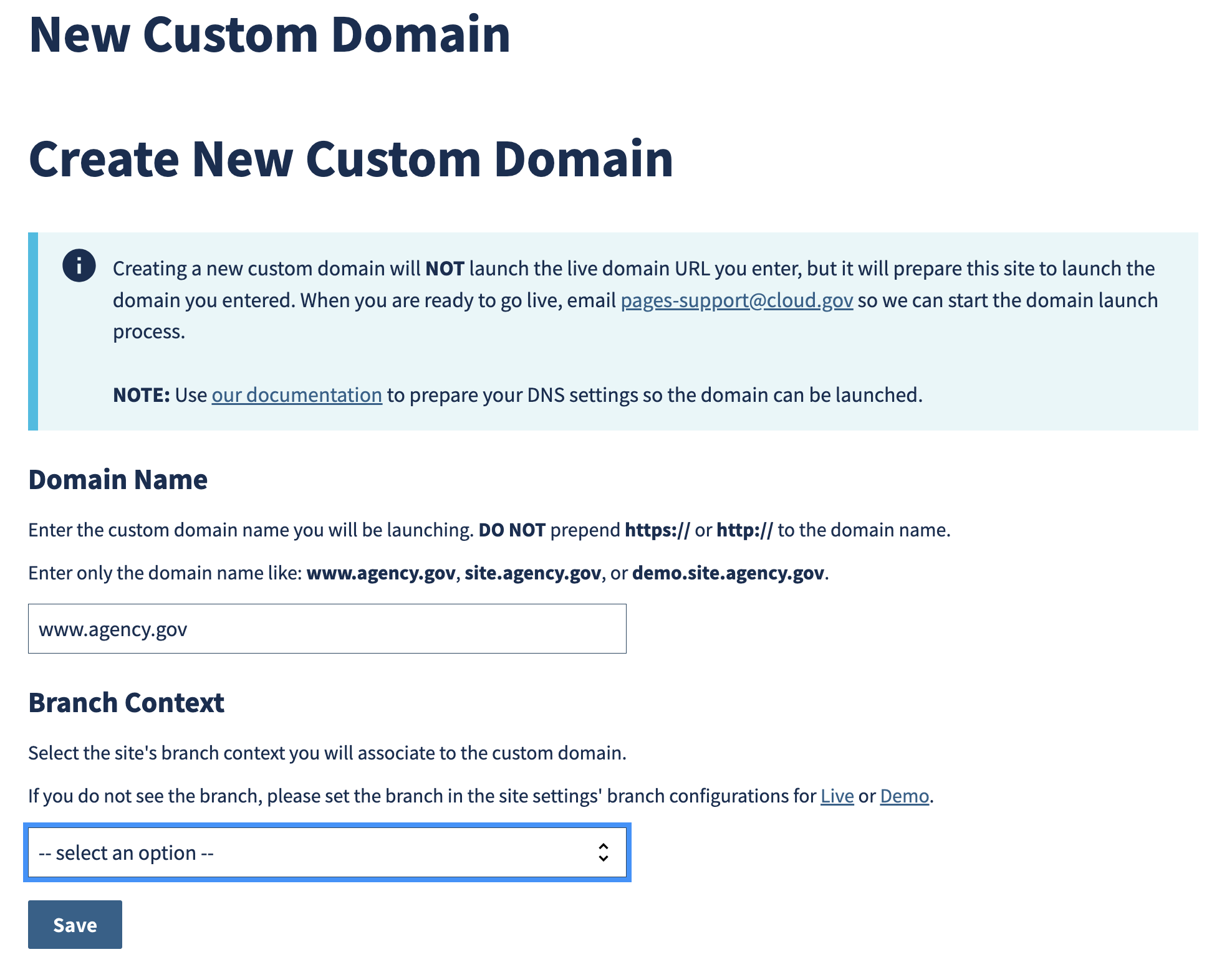 Site Custom Domain