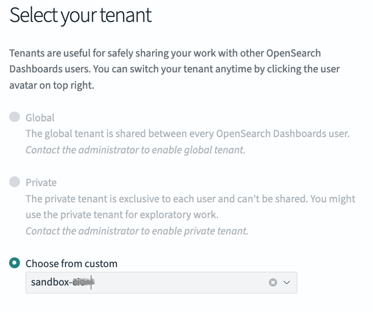 &quot;Screenshot of dialog box titled Select your tenant&quot;