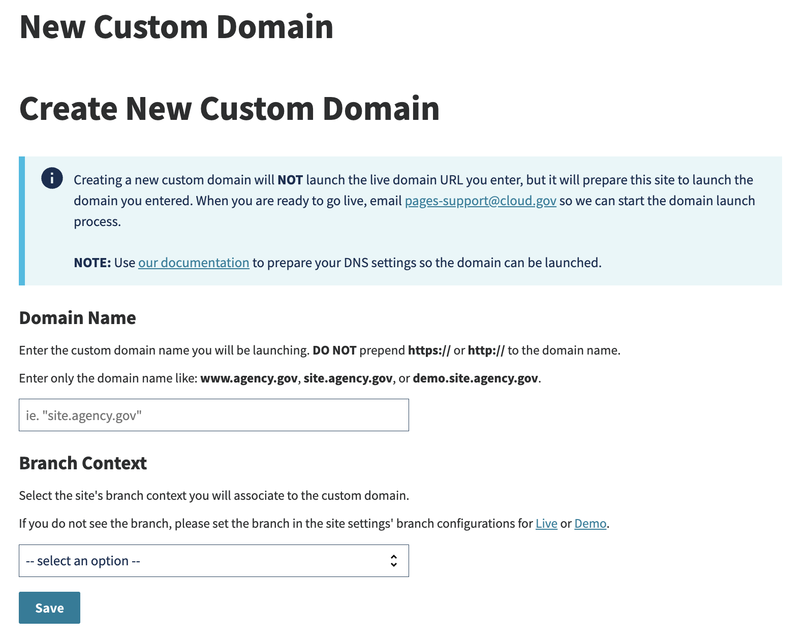 Site Custom Domain