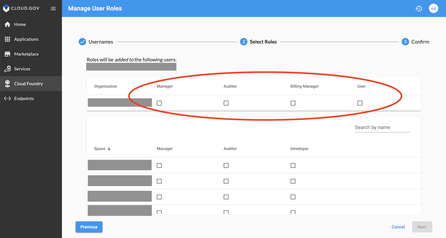 &quot;Select the roles that you would like to add or remove from the user.  You may also set roles for any spaces within the organization that you would like to add or remove them from on this screen.&quot;