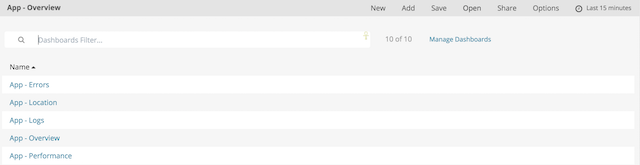 &quot;Select dashboards&quot;